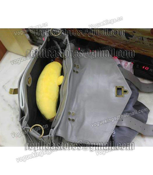 Proenza Schouler PS1 Small Satchel Bag Lambskin Leather Grey-3