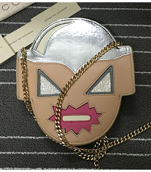 Stella McCartney 892 Super Hero Mask Pink Crossbody Bag Gold Chain