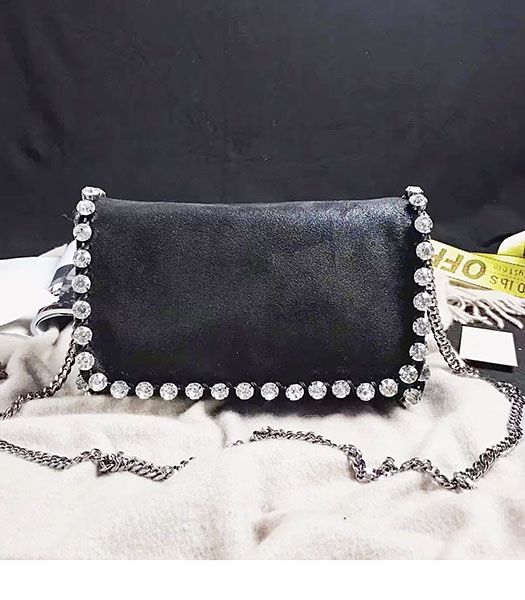 Stella McCartney Diamond Black 22cm Silver Chains Bag