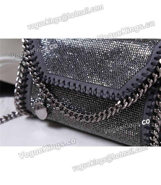 Stella McCartney Diamonds Shoulder Bag Silver Chain Dark Grey-4