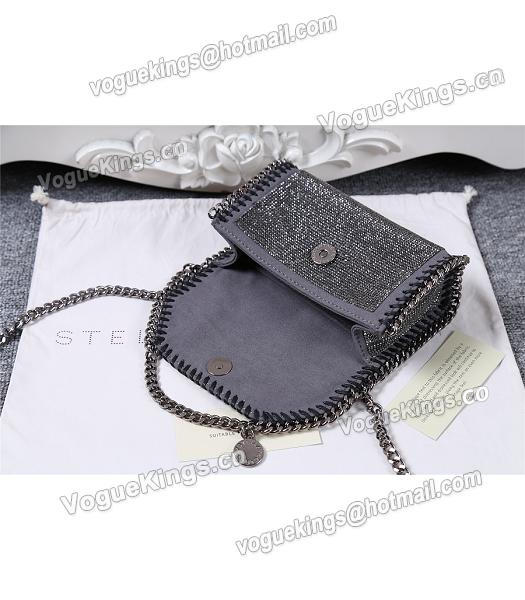 Stella McCartney Diamonds Shoulder Bag Silver Chain Dark Grey-5