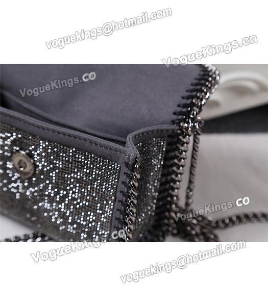 Stella McCartney Diamonds Shoulder Bag Silver Chain Dark Grey-6