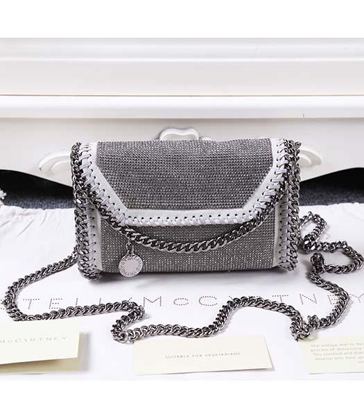 Stella McCartney Diamonds Shoulder Bag Silver Chain Light Grey