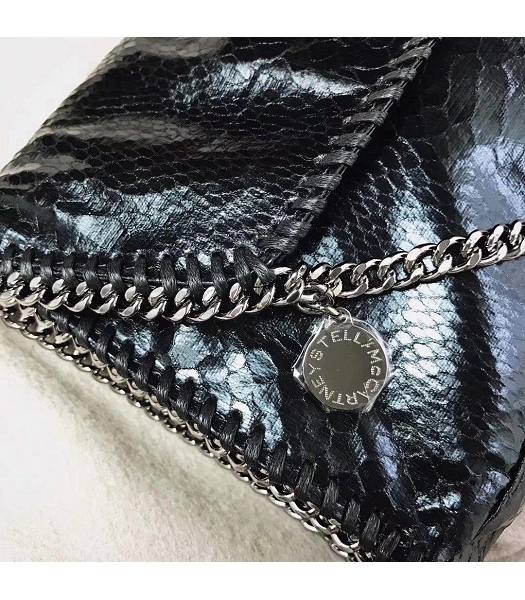 Stella McCartney Falabella Black Snake Veins Oil Wax 22cm Shoulder Bag-3