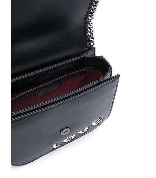 Stella McCartney Falabella Box All Is Love Black Napa 20cm Shoulder Bag-3