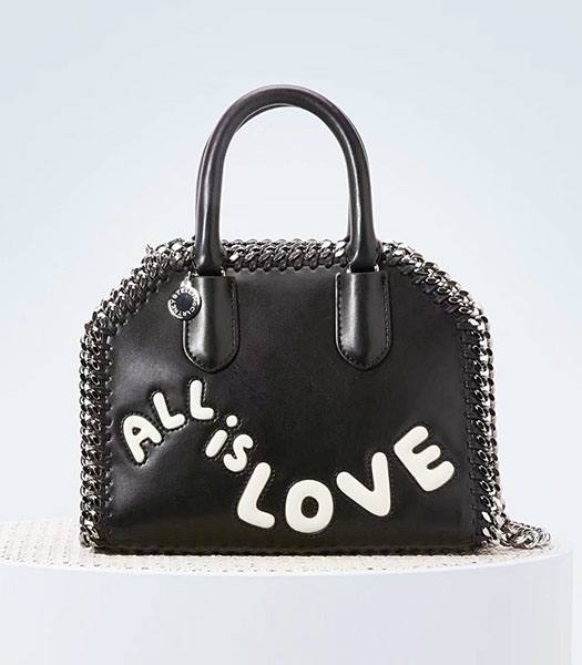 Stella McCartney Falabella Box All Is Love Black Nappa 25cm Tote Shoulder Bag