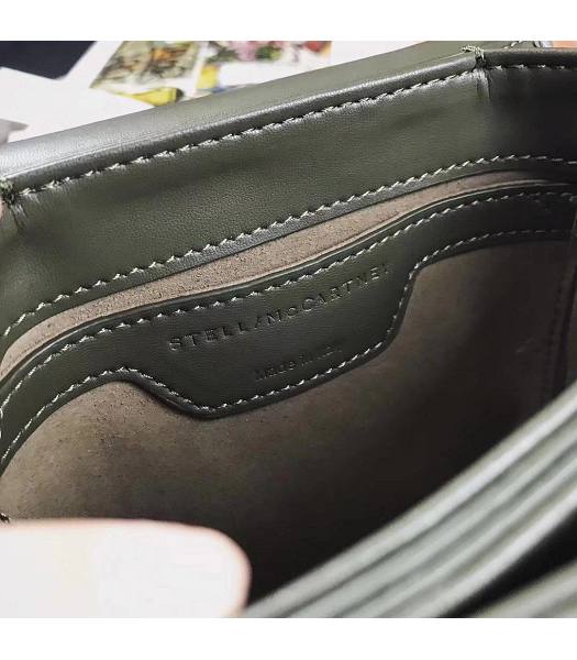 Stella McCartney Falabella Box Army Green Weave Wicker Polyester Fiber 16cm Shoulder Bag-3