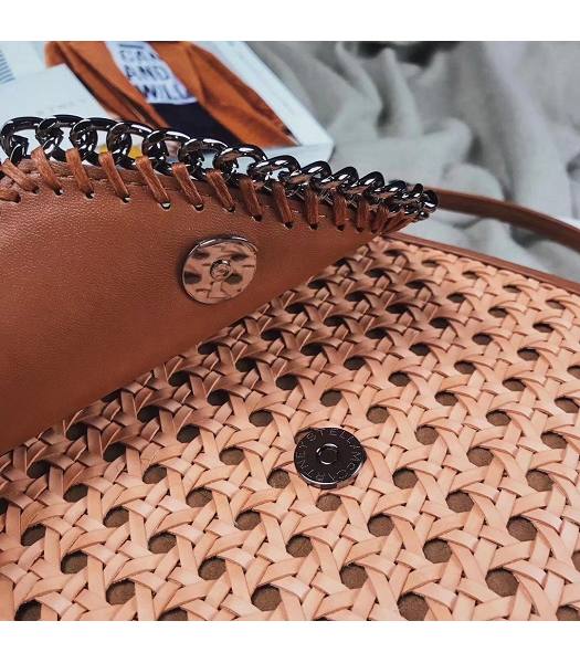 Stella McCartney Falabella Box Brown Weave Wicker Polyester Fiber 24cm Shoulder Bag-3