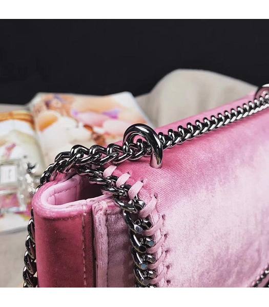 Stella McCartney Falabella Box Pink Velvet 20cm Shoulder Bag-3