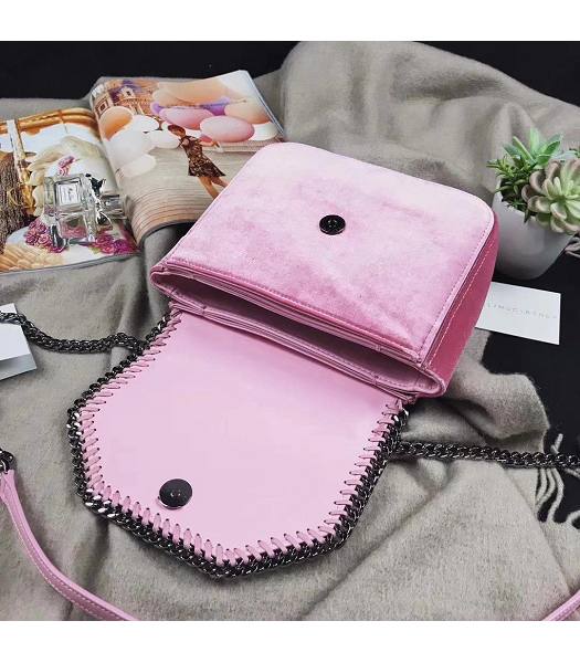 Stella McCartney Falabella Box Pink Velvet 20cm Shoulder Bag-5