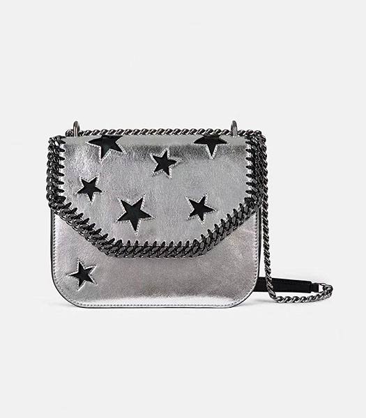 Stella McCartney Falabella Box Star Silver Napa 20cm Shoulder Bag
