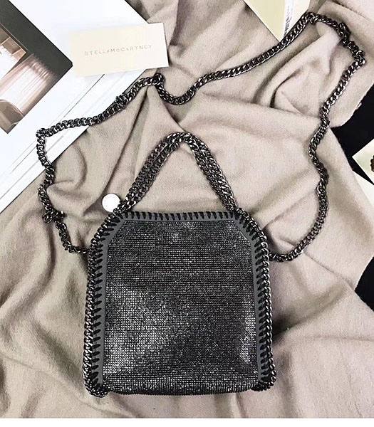 Stella McCartney Falabella Dark Grey Rhinestone 16cm Tote Shoulder Bag