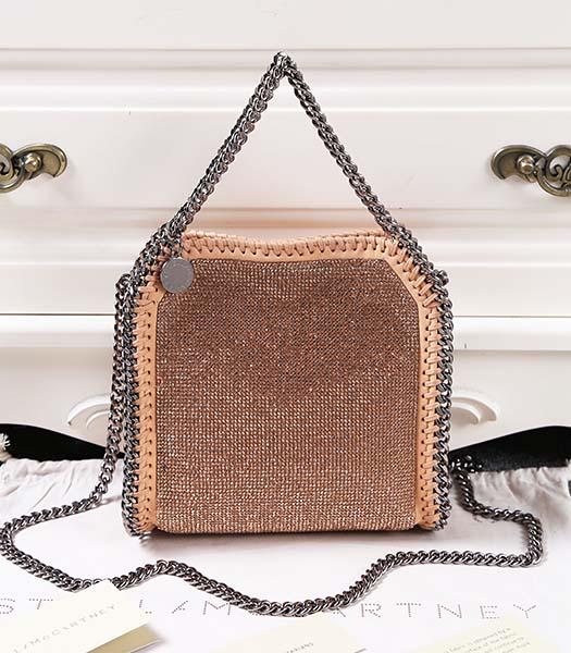 Stella McCartney Falabella Diamonds Small Khaki Shoulder Bag Silver Chain