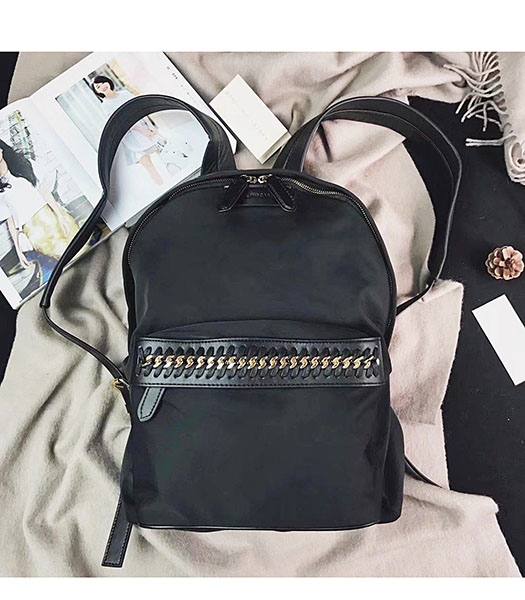 Stella McCartney Falabella Go Black Environmental Polyester Elastan 28cm Backpack
