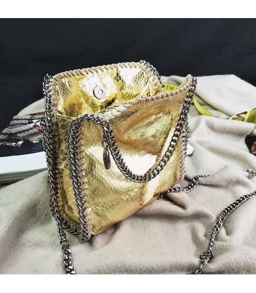 Stella McCartney Falabella Golden Snake Veins Oil Wax 16cm Tote Shoulder Bag-1