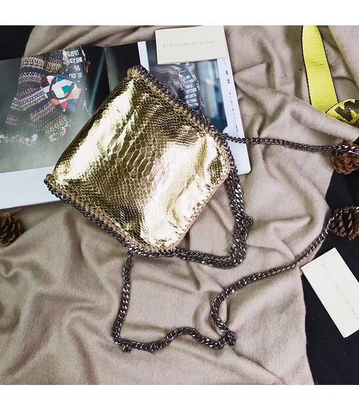 Stella McCartney Falabella Golden Snake Veins Oil Wax 16cm Tote Shoulder Bag-4