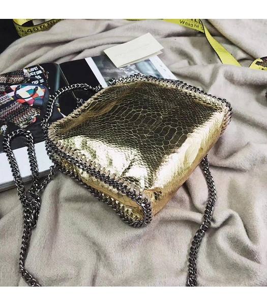 Stella McCartney Falabella Golden Snake Veins Oil Wax 16cm Tote Shoulder Bag-6