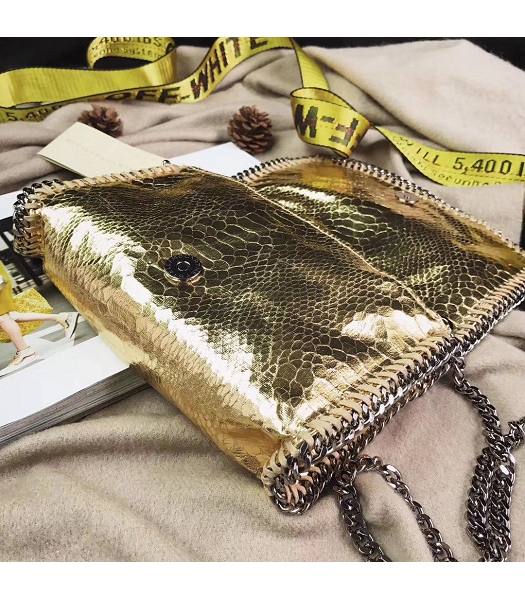 Stella McCartney Falabella Golden Snake Veins Oil Wax Cross Body Bag-3