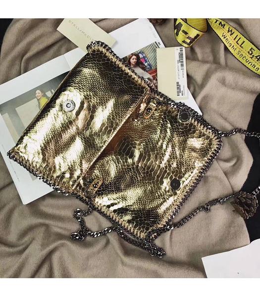 Stella McCartney Falabella Golden Snake Veins Oil Wax Cross Body Bag-4