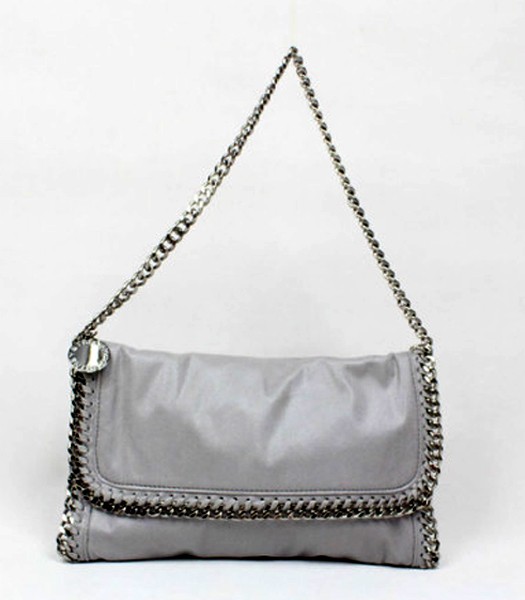 Stella McCartney Falabella Grey Shoulder Bag PVC Leather Silver Chain