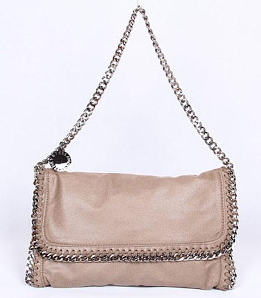 Stella McCartney Falabella Khaki Shoulder Bag PVC Leather Silver Chain
