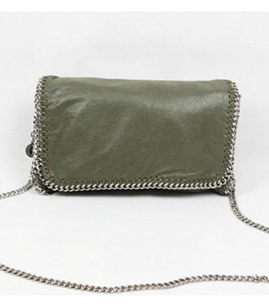 Stella McCartney Falabella Mini Army Green Crossbody Bag Silver Chain