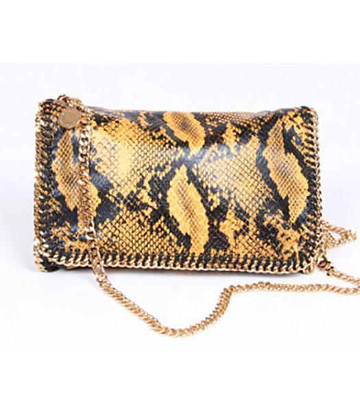 Stella McCartney Falabella Mini Yellow Snake Crossbody Bag Gold Chain
