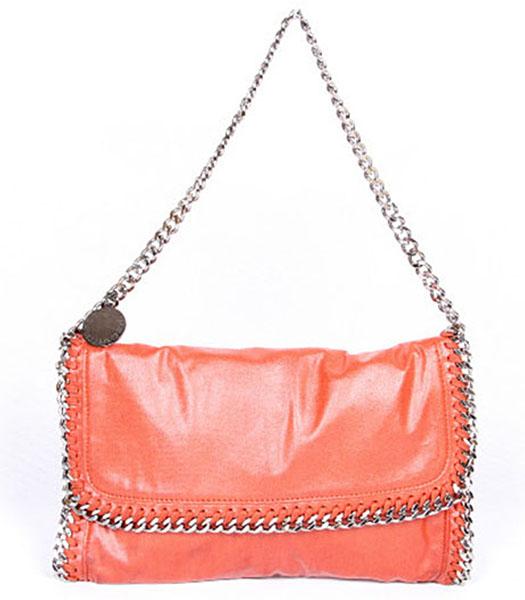 Stella McCartney Falabella Orange Shoulder Bag PVC Leather Silver Chain