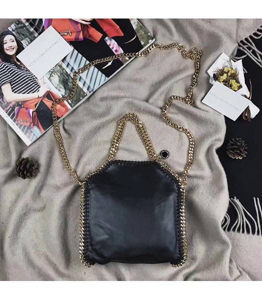 Stella McCartney Falabella Peach Black Napa 16cm Tote Shoulder Bag Golden Chains-6