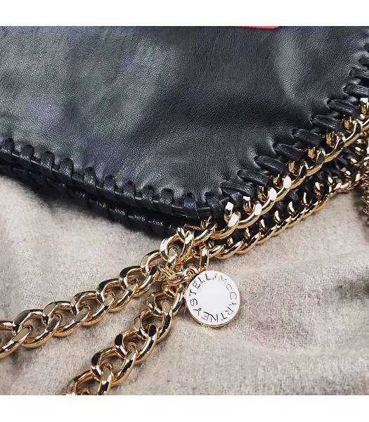 Stella McCartney Falabella Peach Black Napa 25cm Tote Bag Golden Chains-4