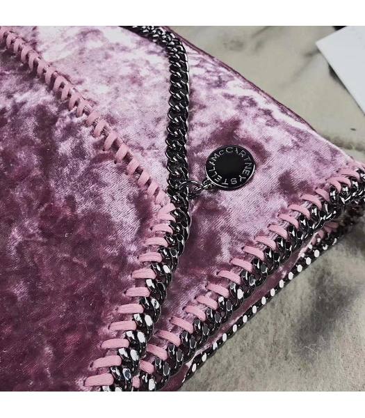 Stella McCartney Falabella Pink Velvet 22cm Shoulder Bag-4