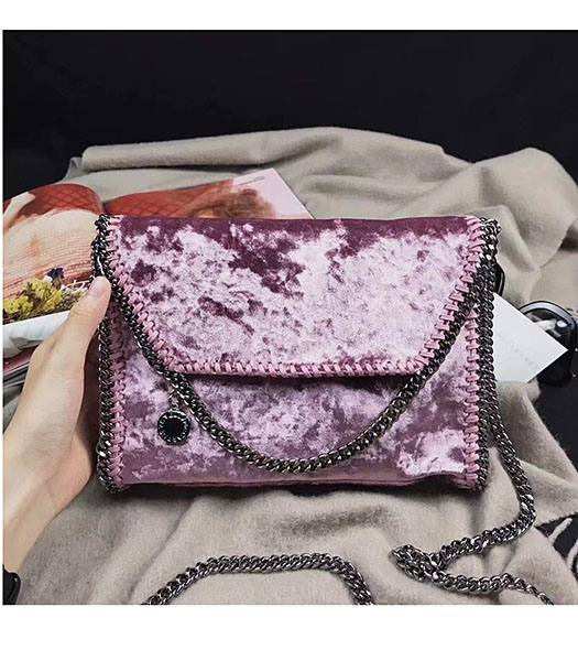 Stella McCartney Falabella Pink Velvet 22cm Shoulder Bag
