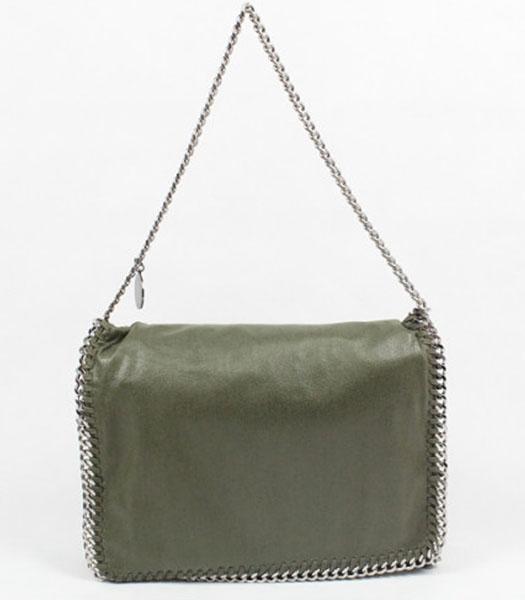Stella McCartney Falabella PVC Army Green Shoulder Bag Silver Chain