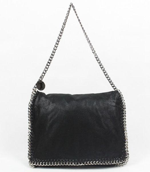 Stella McCartney Falabella PVC Black Shoulder Bag Silver Chain