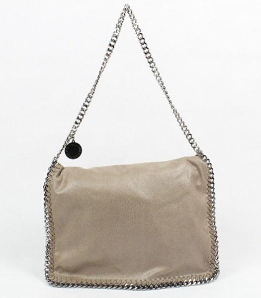 Stella McCartney Falabella PVC Khaki Shoulder Bag Silver Chain