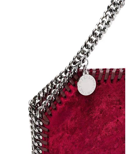 Stella McCartney Falabella Red Velvet 16cm Tote Shoulder Bag-2