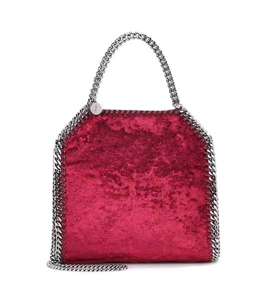 Stella McCartney Falabella Red Velvet 25cm Tote Bag