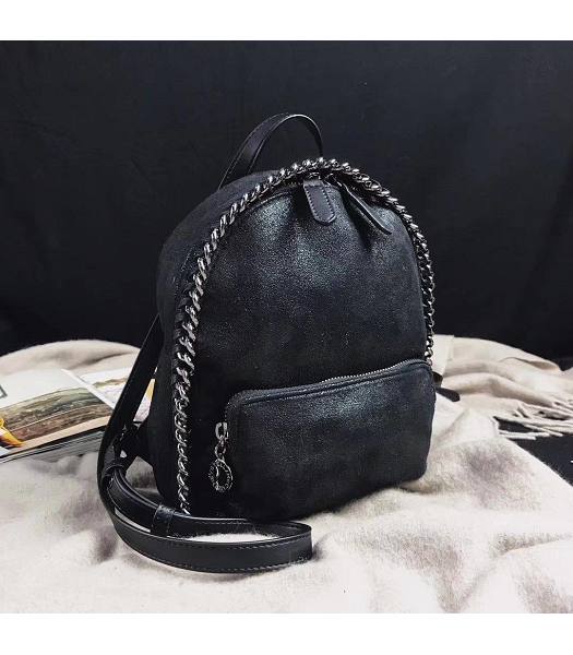 Stella McCartney Falabella Shaggy Black Environmental Polyester Fiber 18cm Backpack-1