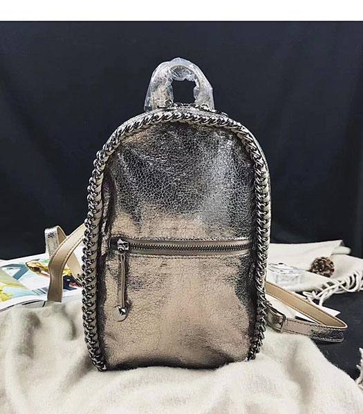 Stella McCartney Falabella Silver Oil Wax 20cm Backpack