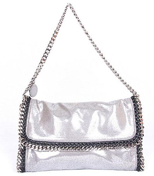 Stella McCartney Falabella Silver Shoulder Bag PVC Leather Silver Chain