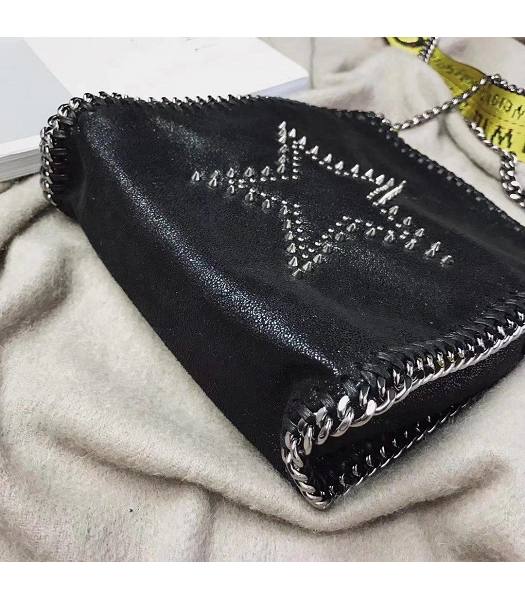 Stella McCartney Falabella Star Rivet Black Environmental Polyester Fiber 16cm Tote Shoulder Bag-2