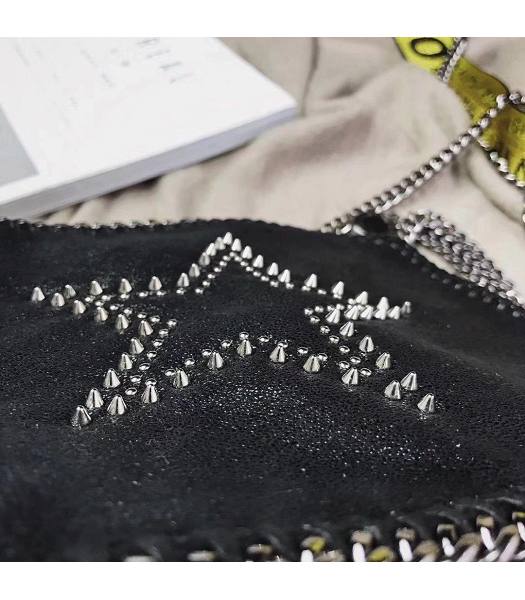 Stella McCartney Falabella Star Rivet Black Environmental Polyester Fiber 16cm Tote Shoulder Bag-3