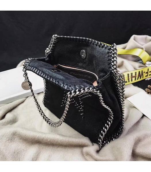 Stella McCartney Falabella Star Rivet Black Environmental Polyester Fiber 16cm Tote Shoulder Bag-4