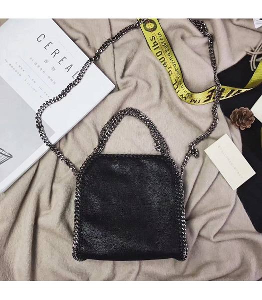 Stella McCartney Falabella Star Rivet Black Environmental Polyester Fiber 16cm Tote Shoulder Bag-6
