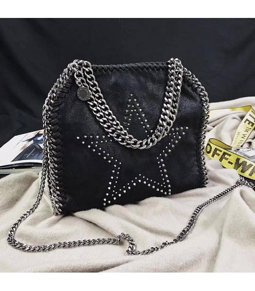Stella McCartney Falabella Star Rivet Black Environmental Polyester Fiber 25cm Tote Bag-1