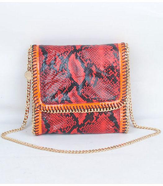 Stella McCartney S-819 PVC Red Snake Mini Shoulder Bag Gold Chain
