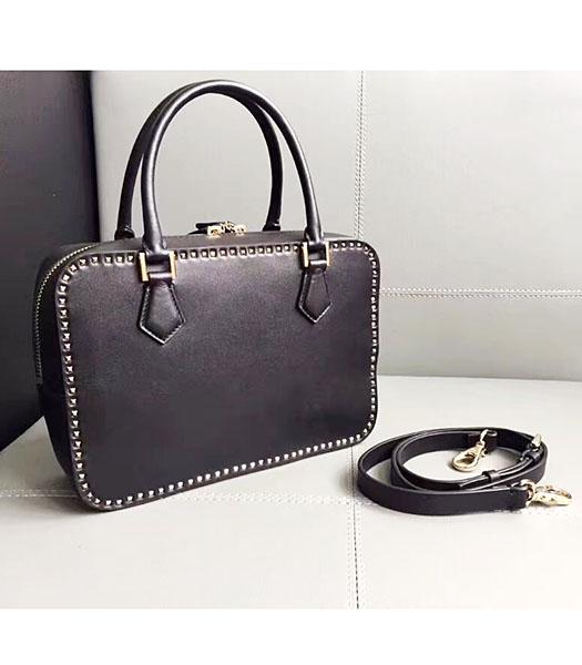 Valentino Black Original Leather Rivets Tote Bag