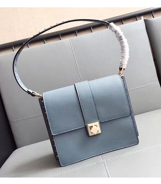 Valentino Blue Original Leather Rivets Shoulder Bag