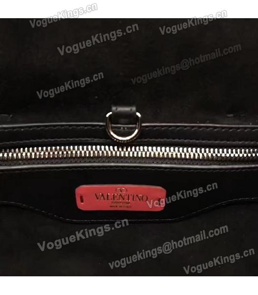 Valentino Demilune Black Original Leather Rivets Small Tote Bag-6