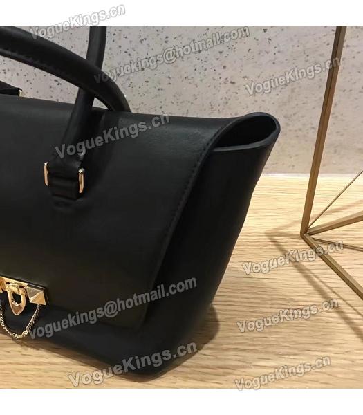Valentino Demilune Black Original Leather Small Tote Bag-5